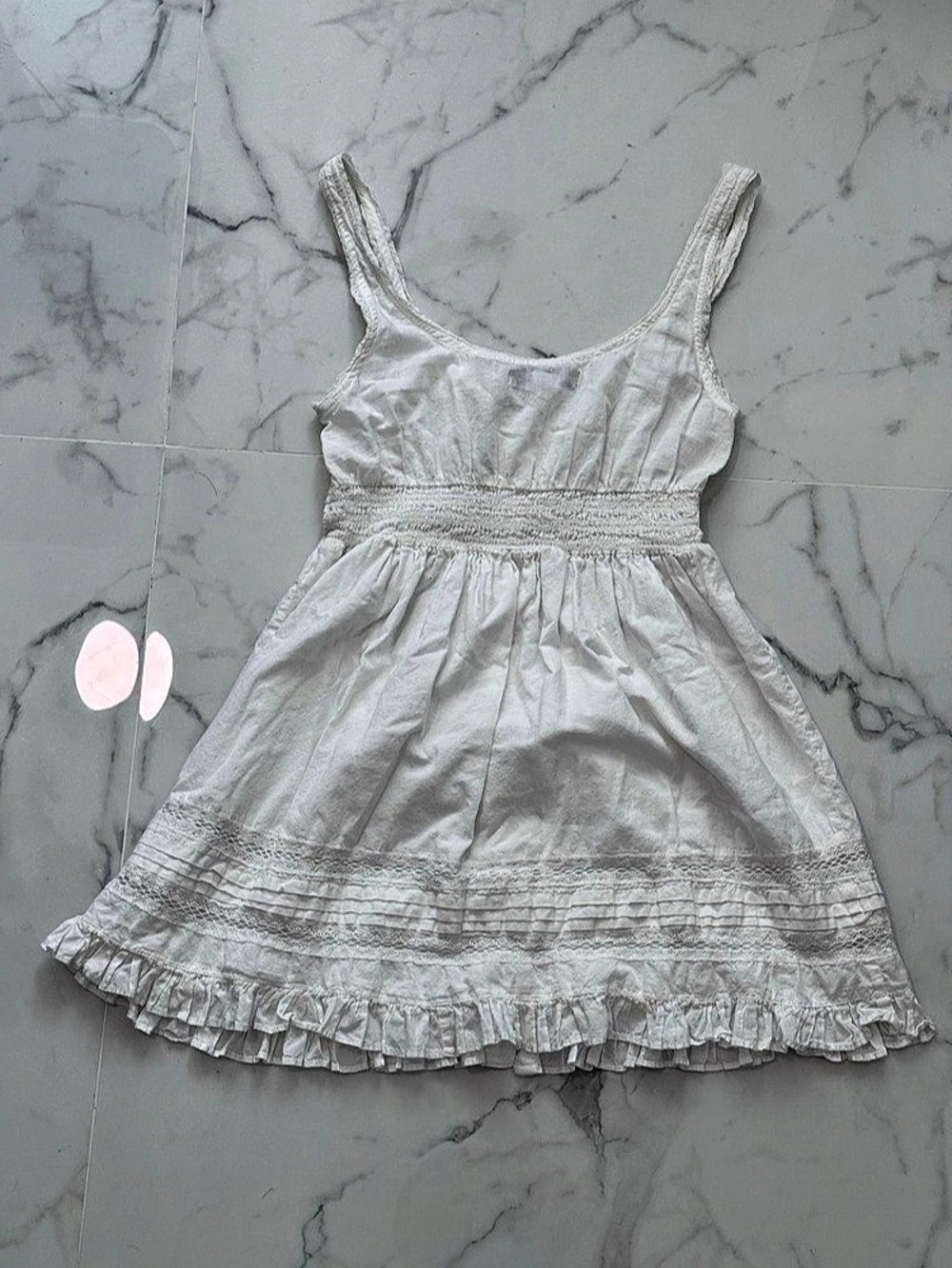 Urban Outfitters Ruffle Mini Dress in White Size Small Like New